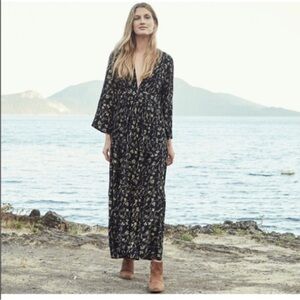 Doen Black Floral Maxi Dress